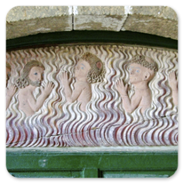 Höllendarstellung an der kleinen Kirche in Otero de Sanabria